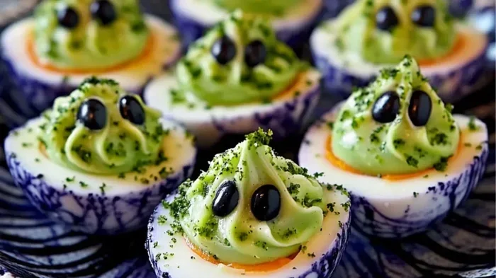 Creepy Deviled Eggs for Halloween