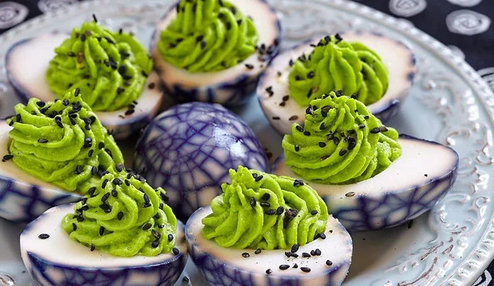 Creepy Deviled Eggs for Halloween