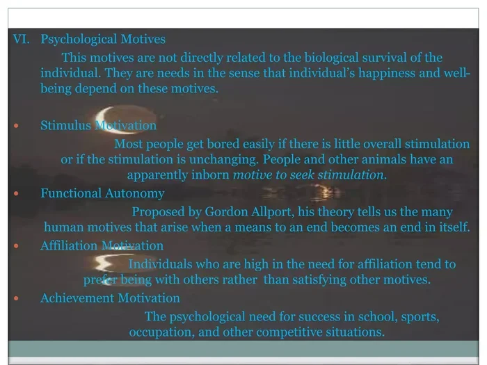 The Drive Reduction Theory