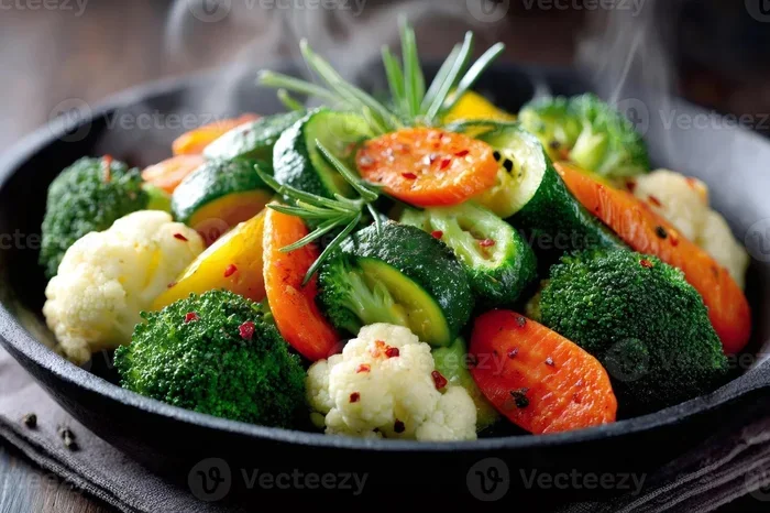 Zero Oil Steamed Veggie Bowls